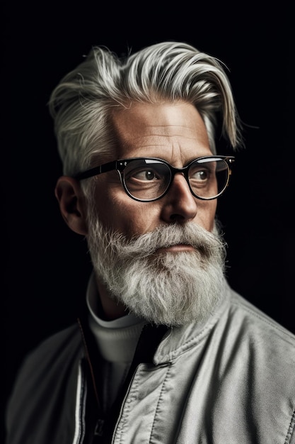 A man with a beard and glasses