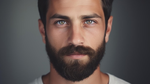 Photo man with beard and green eyes