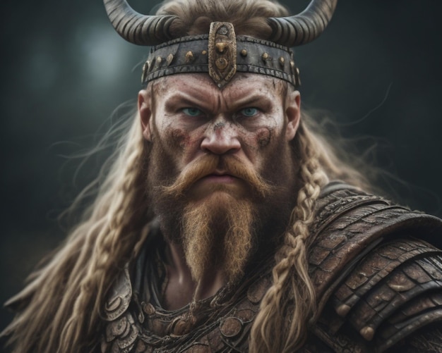 a man with a beard and horns has a beard and has a beard.