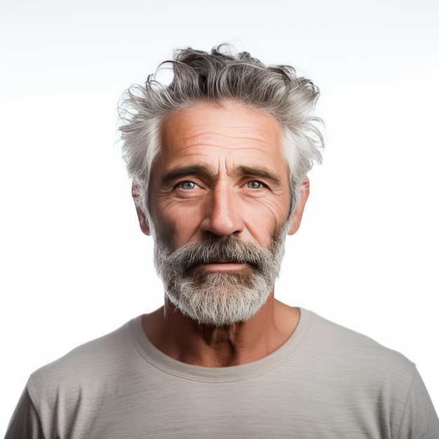 a man with a beard and mustache has a white beard.