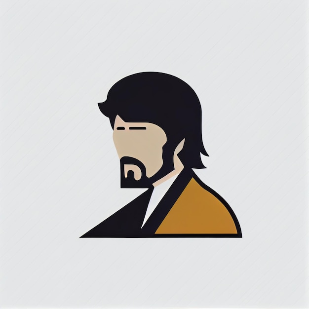 Photo a man with a beard and mustache is shown in a graphic style.