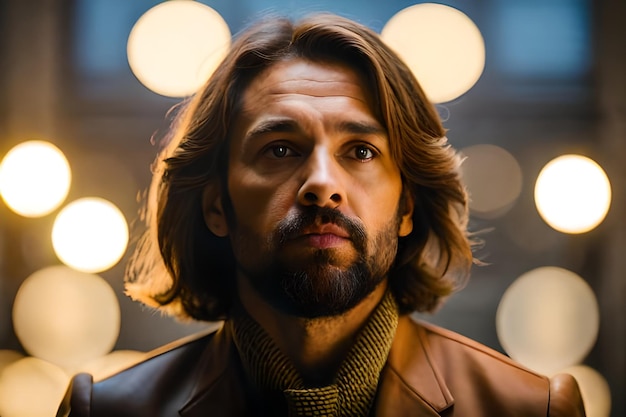 Foto un uomo con la barba e una camicia che dice 