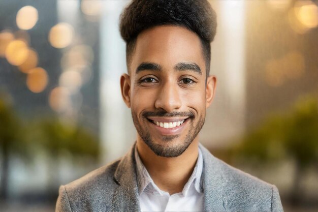 Photo a man with a beard smiling and smiling