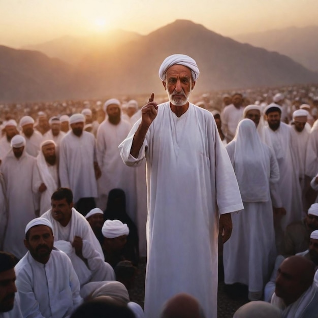 Photo a man with a beard stands in a group of men