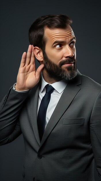 Photo a man with a beard and a suit on his head