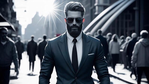 A man with a beard and sunglasses