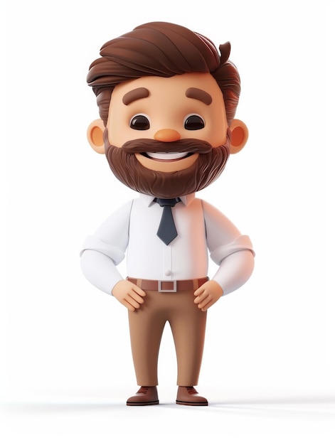 Man With Beard and Tie Standing