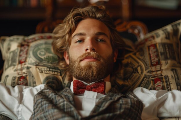 Man With a Beard Wearing a Bow Tie