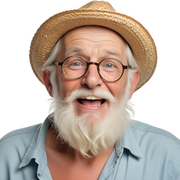 Photo a man with a beard wearing a hat that says quot the name of the quot