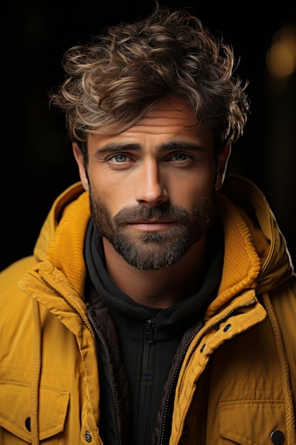 Man with a beard with autumn mood