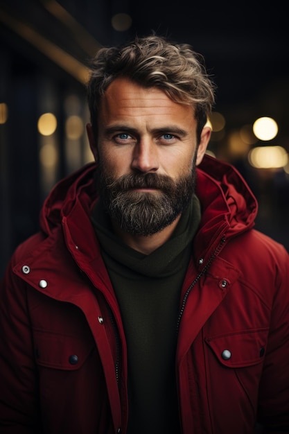 Man with a beard with autumn mood