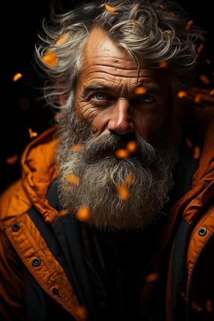 Man with a beard with autumn mood