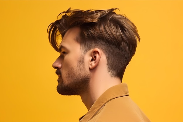 Man with a beard and a yellow shirt