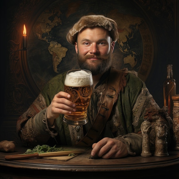 Man with beer on his hands