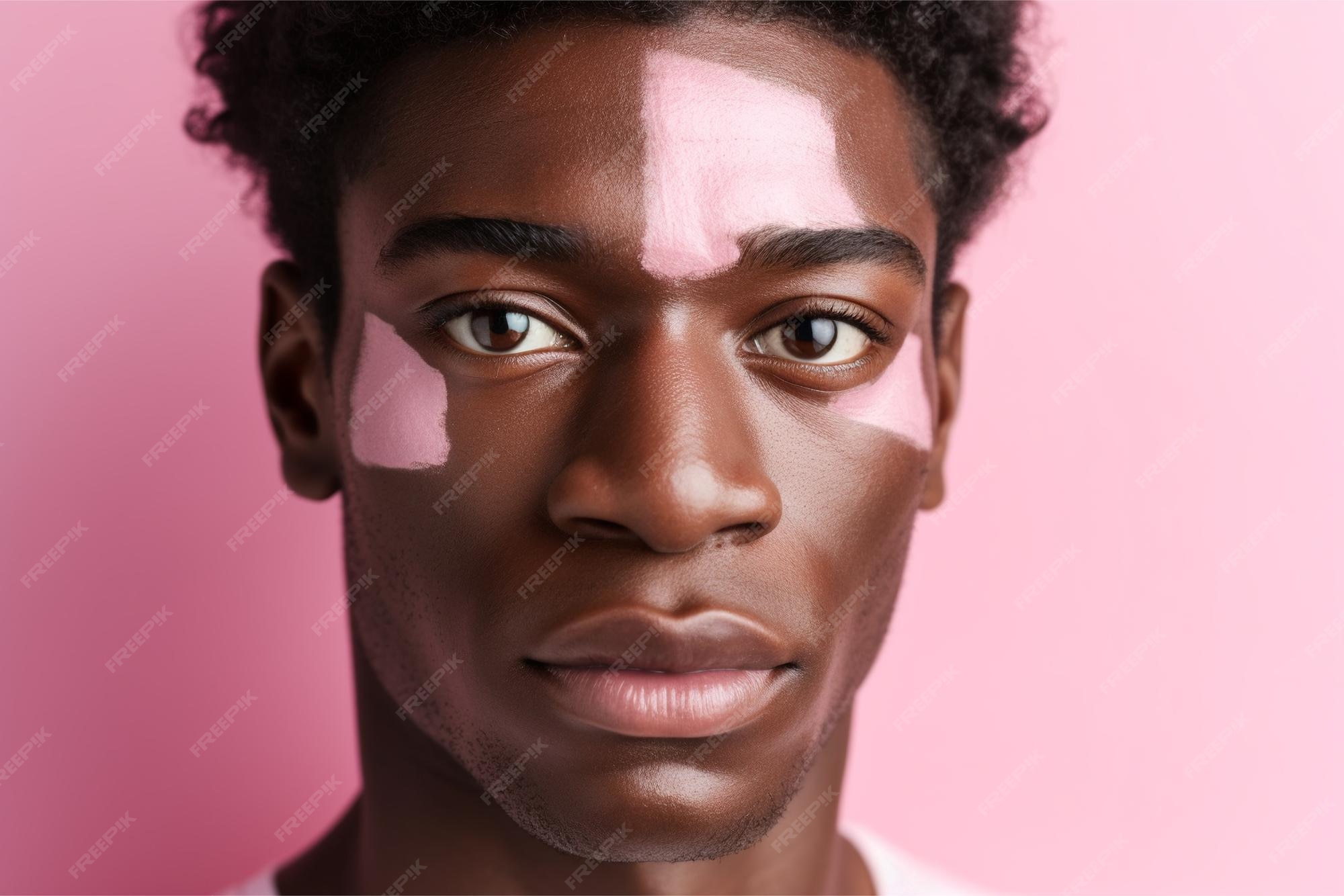 Premium AI Image A Man With A Black Face Paint That Says premium-ai-image-a-man-with-a-black-face-paint-that-says