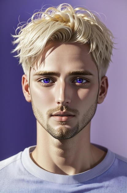 a man with blue eyes and a white shirt with blue eyes.