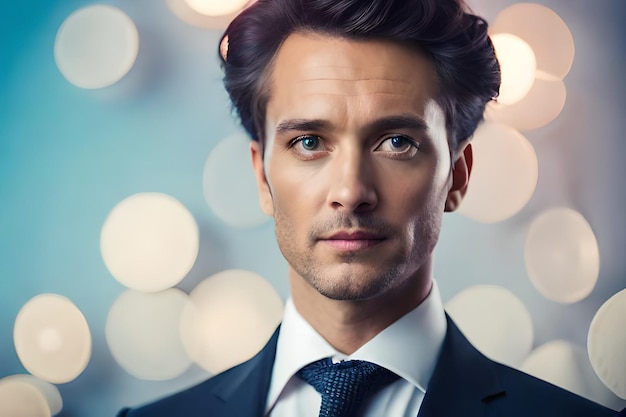 Premium AI Image  A man with blue eyes and a shirt