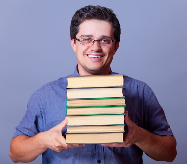 Man with books. 