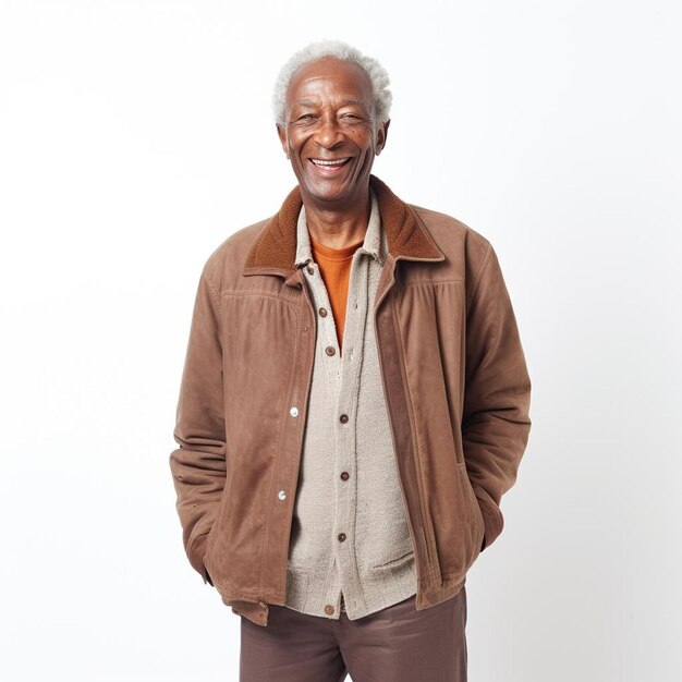 Photo a man with a brown jacket and a brown shirt on