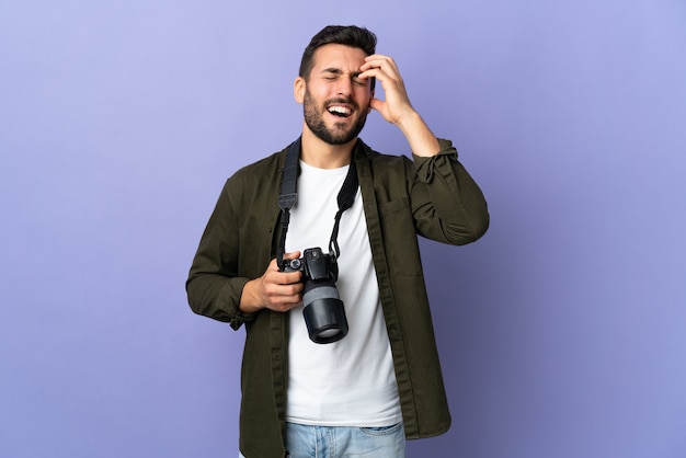 Man with a camera in studio