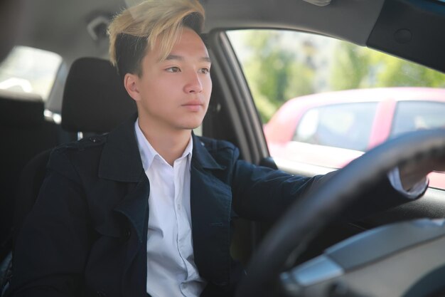 Man with car in the street