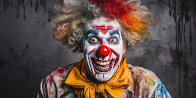 Foto un uomo con una faccia da clown