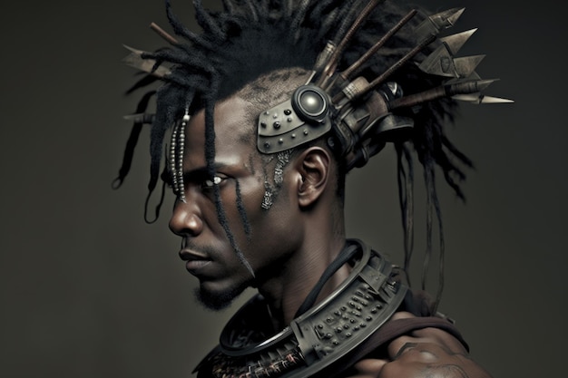 A man with dreadlocks and a dreadlocks is shown with the word black on the front.