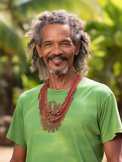 Photo a man with dreadlocks and a necklace on his neck