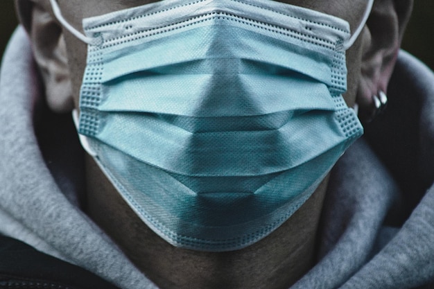 Man with facemask corona - covid-19