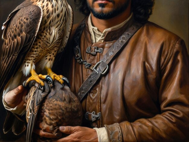 a man with a falcon on his arm