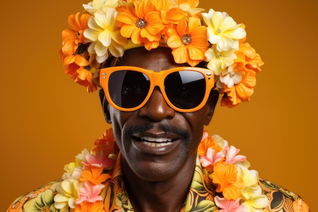 Man with flower crown