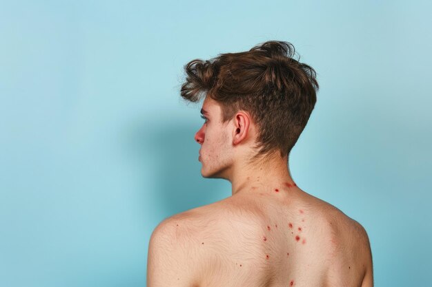 Photo a man with a freckle on his back