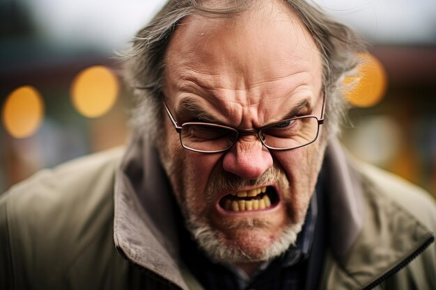 A man with glasses and a beard making a face