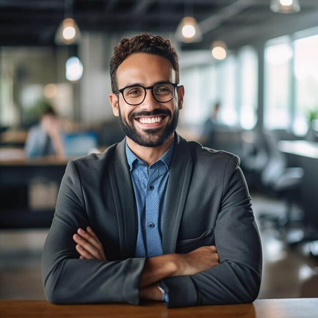 A man with glasses and a beard smiling at the camera.