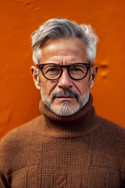 A man with glasses and a brown turtleneck