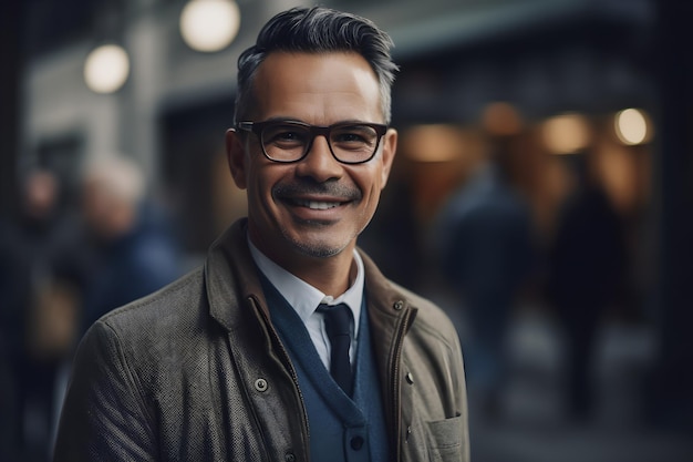 A man with glasses and a jacket