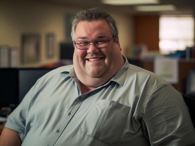 a man with glasses and a shirt smiles for the camera