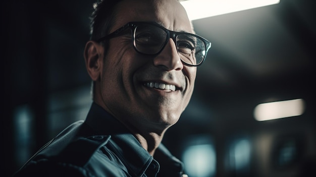 A man with glasses smiles at the camera.