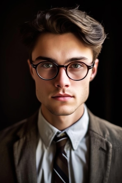 A man with glasses and a suit and tie