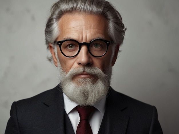 Photo a man with glasses and a suit with a beard