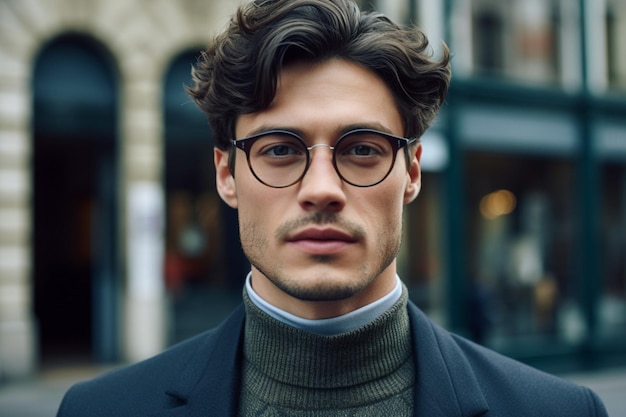 A man with glasses that saysthe best glasses for