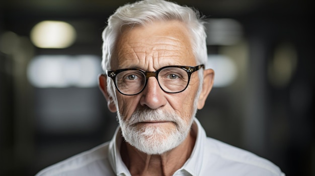 a man with glasses and a white shirt