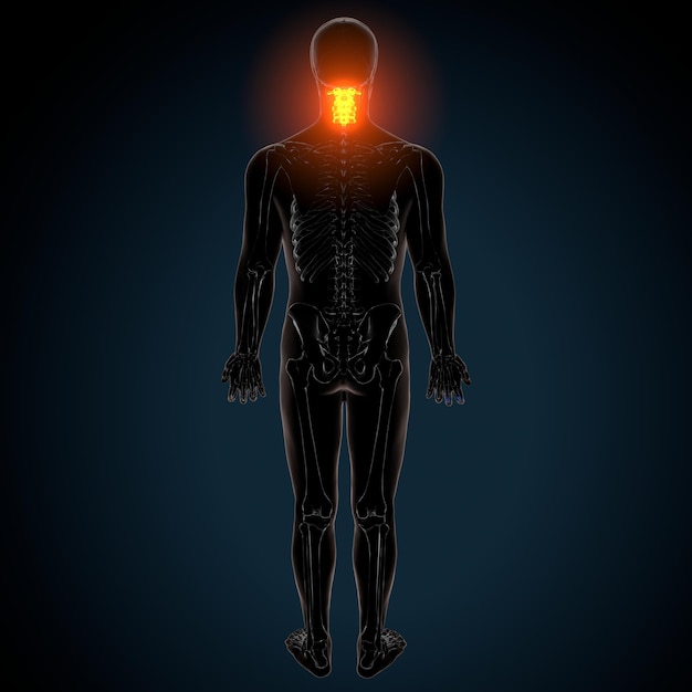 a man with a glowing head and the back of his body