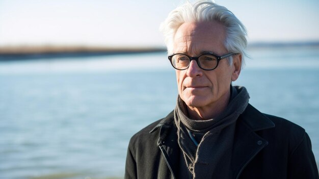 A man with grey hair and glasses stands in front