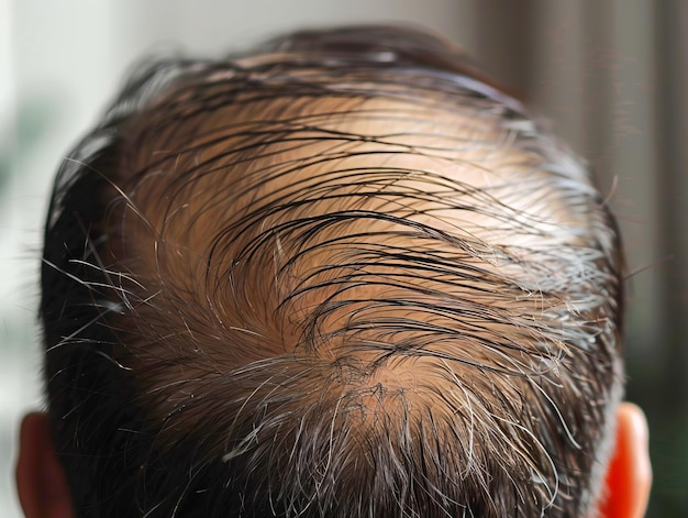 A man with hair loss on his head