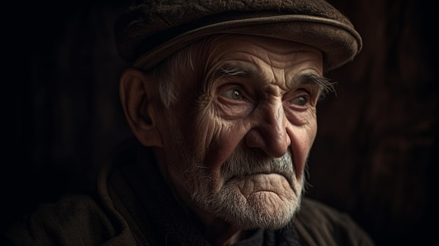 A man with a hat and a brown hat is looking at the camera.