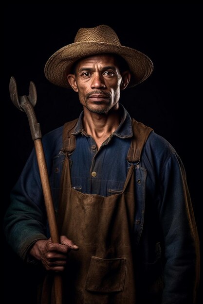 Foto un uomo con un cappello e un paio di pinze