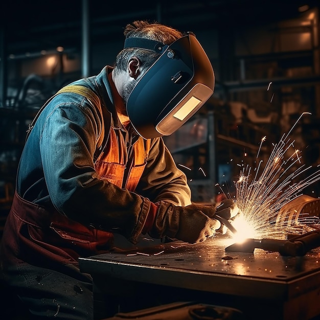 a man with a helmet that says quot hands on a tool quot