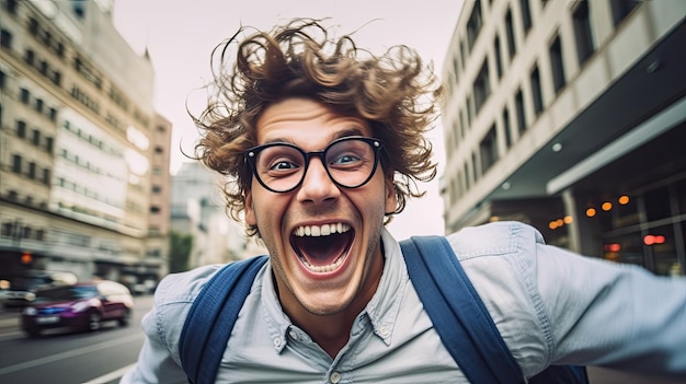 Foto un uomo con la bocca aperta