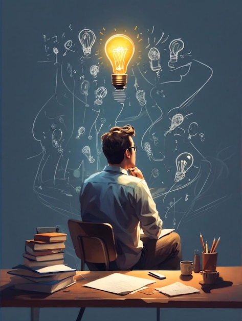 Man with Idea Illustration